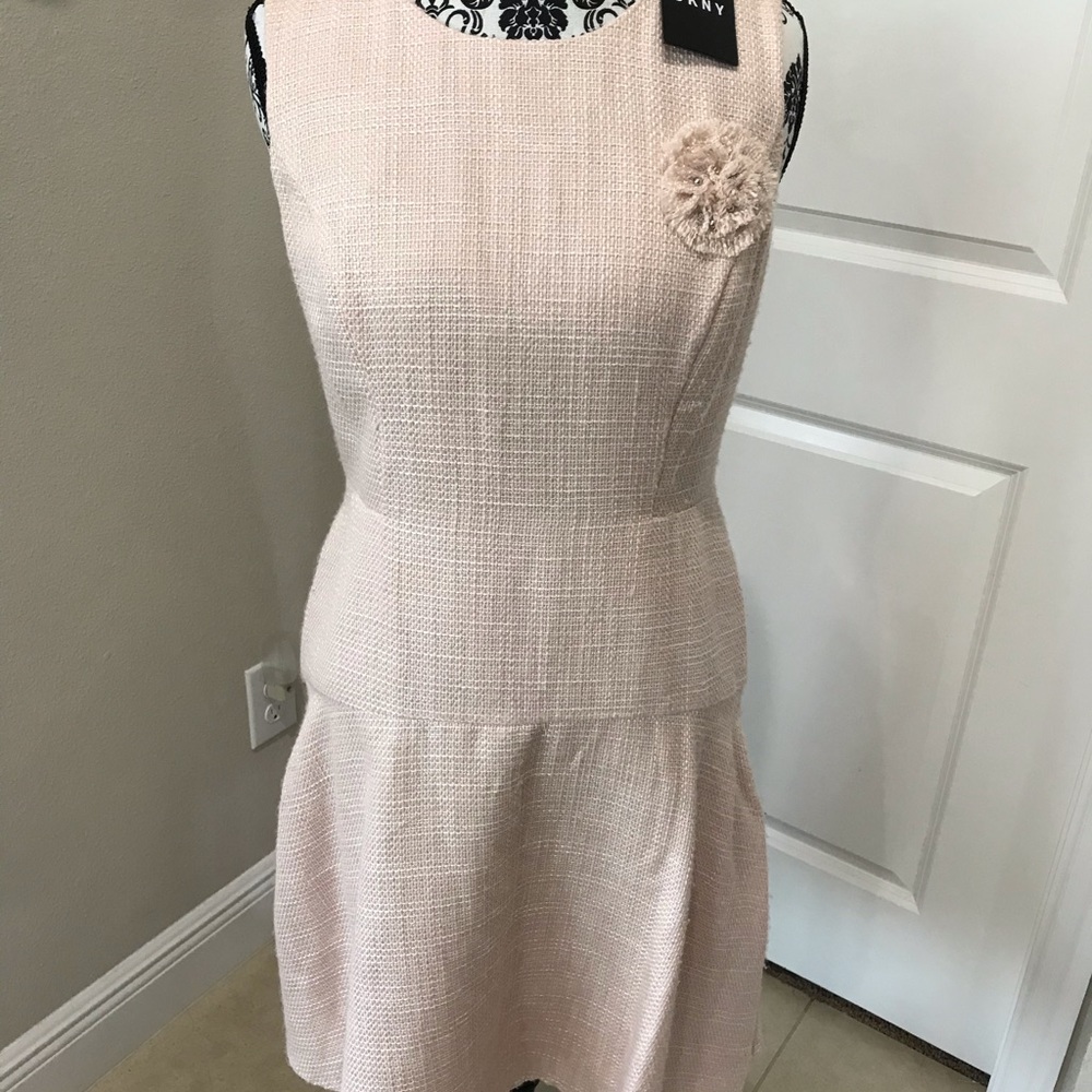 NWT TKNY botanical gardens blush size 8 dress - Picture 2 of 6